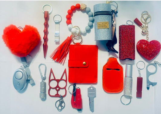 16 pcs Women’s Self Defense Keychain